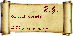 Rojcsik Gergő névjegykártya